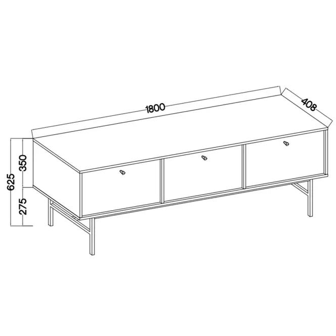TV Stolík Tokyo 3 3K čierny grafit 303,7
