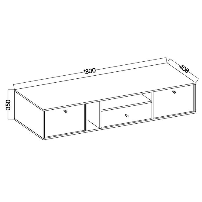 TV Stolík Tokyo 4 2K 1S čierny grafit 313