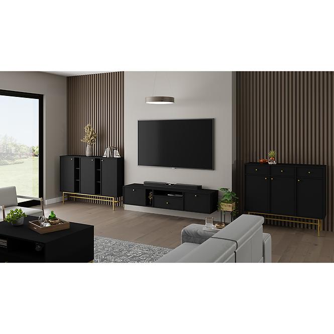 TV Stolík Tokyo 4 2K 1S čierny grafit 313,6
