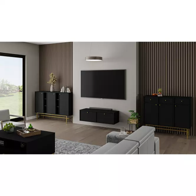 TV Stolík Tokyo 4 2K čierny grafit 302