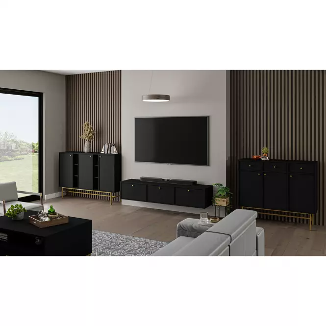 TV Stolík Tokyo 4 3K čierny grafit 303