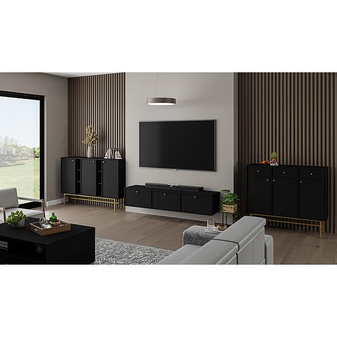 TV Stolík Tokyo 4 3K čierny grafit 303