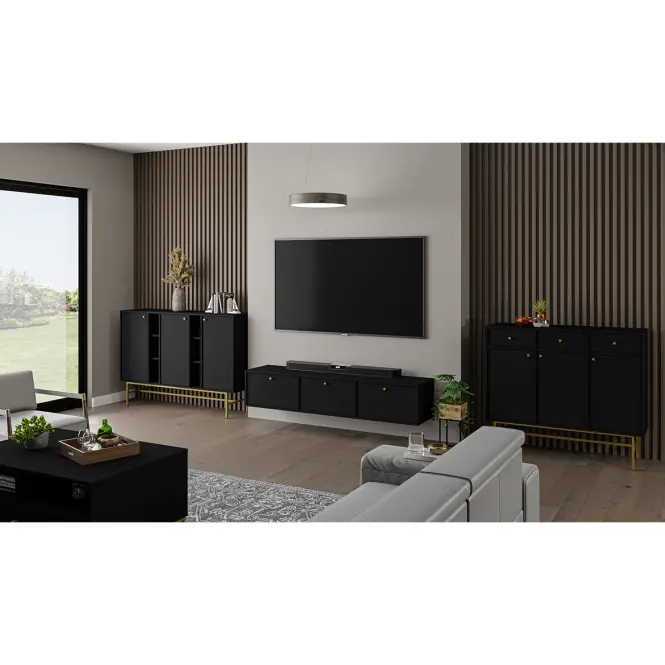TV Stolík Tokyo 4 3K čierny grafit 303,6