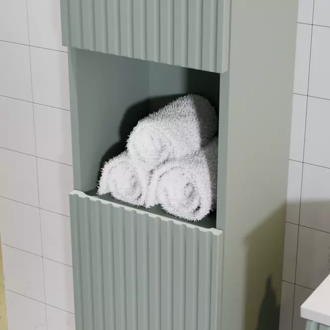 Vysoká skrinka do kúpeľne LINE REED GREEN 80-03-2D šalvia