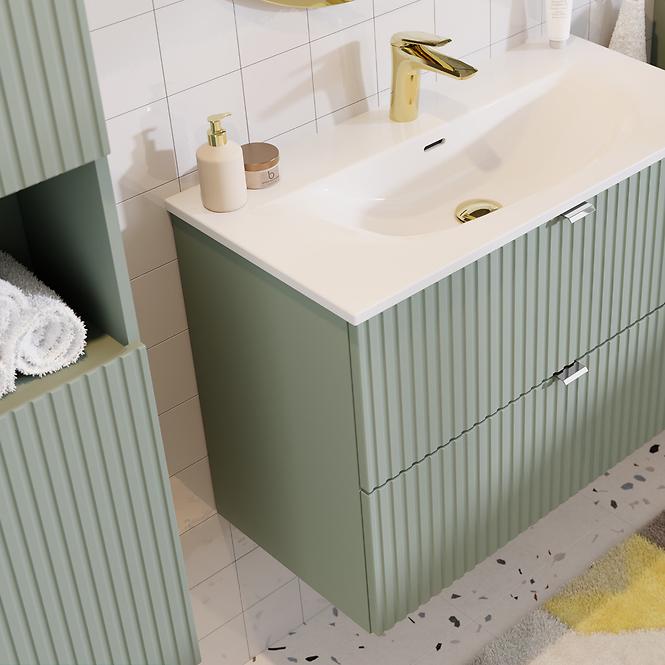 Vysoká skrinka do kúpeľne LINE REED GREEN 80-03-2D šalvia