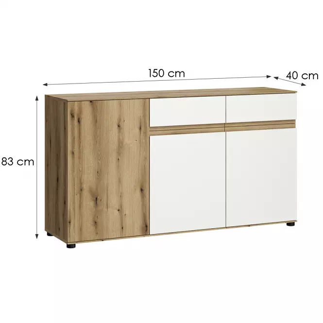 Komoda Camino 3D2S CMNK 02 dub evoke+biela platinová