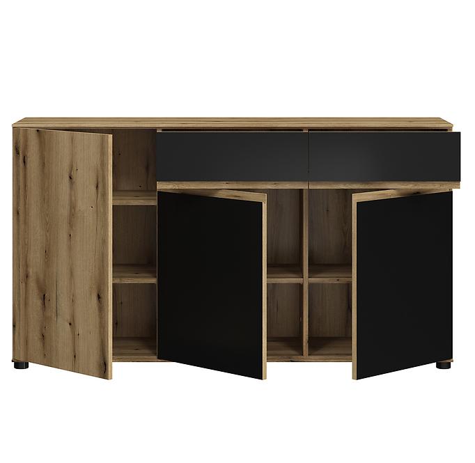 Komoda Camino 3D2S CMNK 02 dub evoke+zamatová čierna
