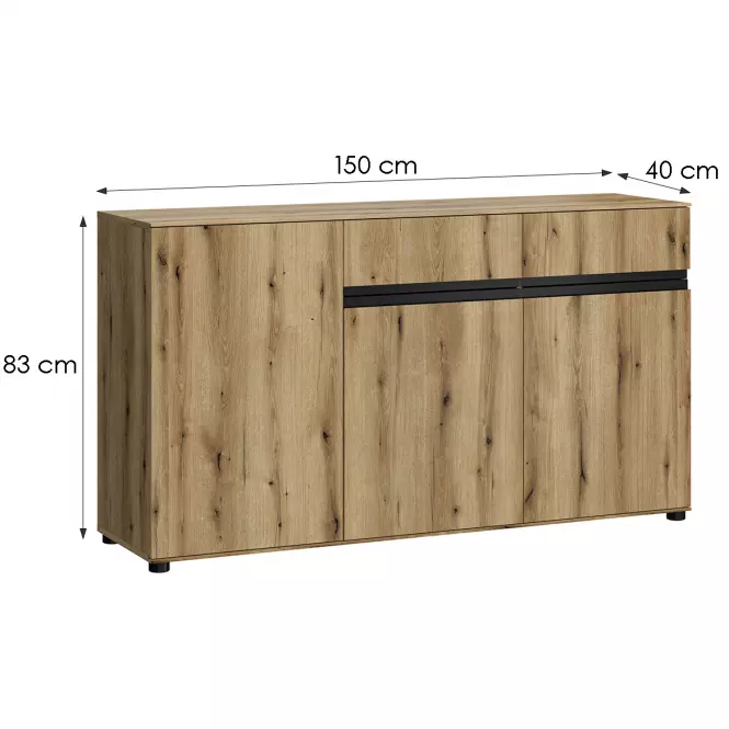 Komoda Camino 3D2S CMNK 02 dub evoke+dub evoke+ob.čierna
