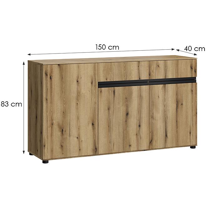 Komoda Camino 3D2S CMNK 02 dub evoke+dub evoke+ob.čierna