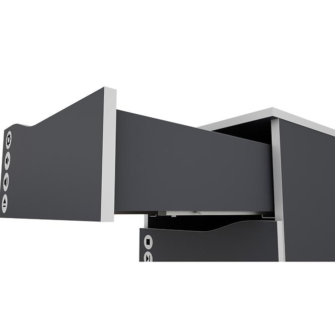 Komoda Matrix 40 3S grafit/biela