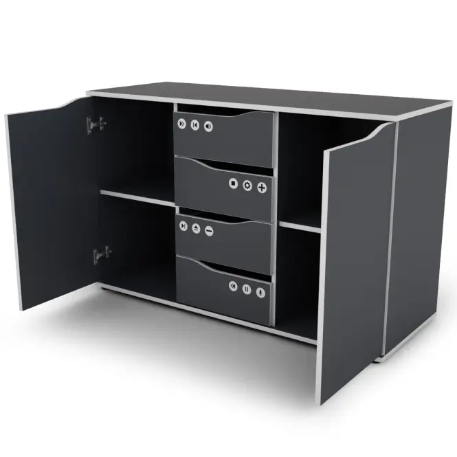 Komoda Matrix 120 4S 2D grafit/biela,3