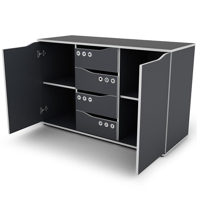 Komoda Matrix 120 4S 2D grafit/biela,3