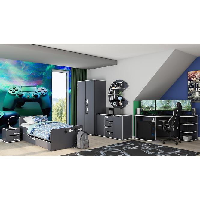 Komoda Matrix 120 4S 2D grafit/biela