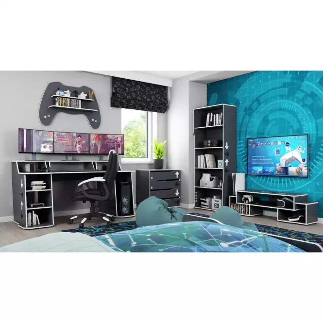 TV Stolík Matrix 140 grafit/biela
