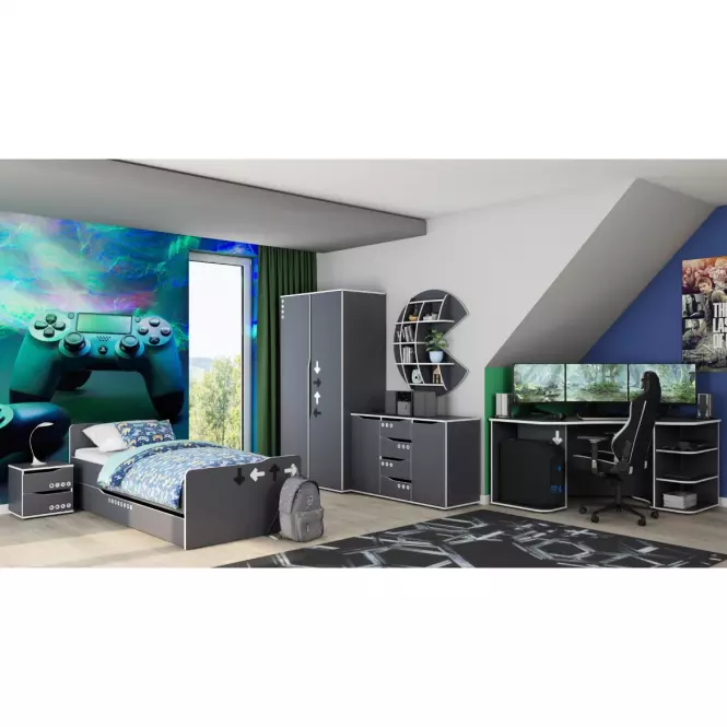 Nočný Stolík Matrix 40 2S grafit/biela,4