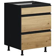 Kuchynská Skrinka Industry D60 3SZ METALBOX čierna/artisan