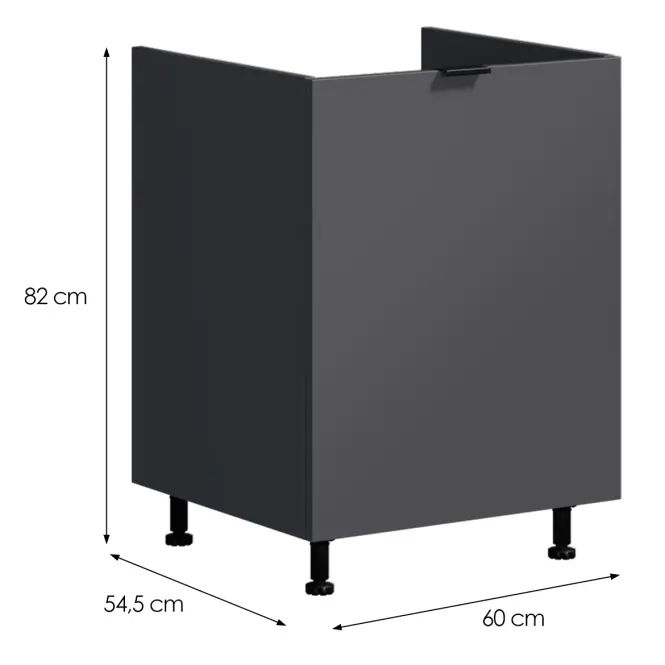 Kuchynská Skrinka LOFT II D60 ZL grafit,2