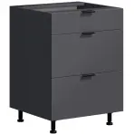 Kuchynská Skrinka LOFT II D60 3SZ METALBOX grafit