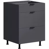Kuchynská Skrinka LOFT II D60 3SZ METALBOX grafit