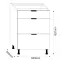 Kuchynská Skrinka LOFT II D60 3SZ METALBOX grafit,3