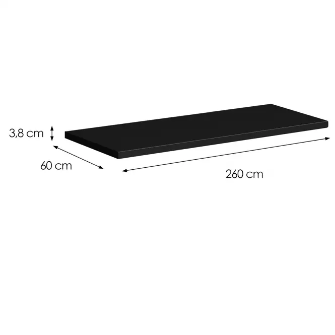 Kuchynská doska Industry  260 cm čierna,2
