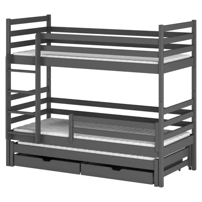 Poschodová posteľ Luk 90x200 graphite