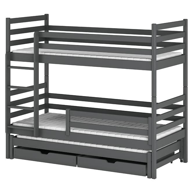 Poschodová posteľ Luk 90x200 graphite
