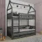 Poschodová posteľ Domček Iga 90x200 grafit,3