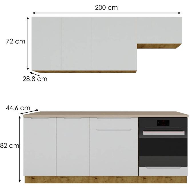 Kuchynská linka Isabel 200 sivá/artisan