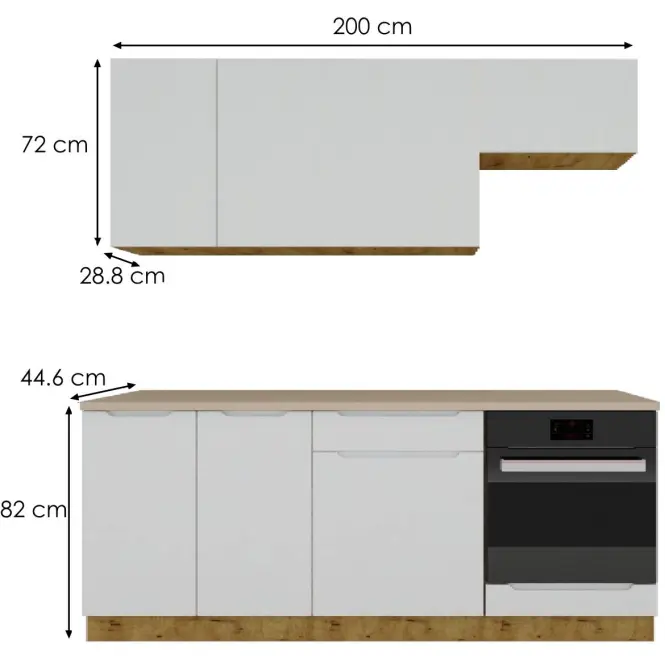 Kuchynská linka Isabel 200 sivá/artisan,2