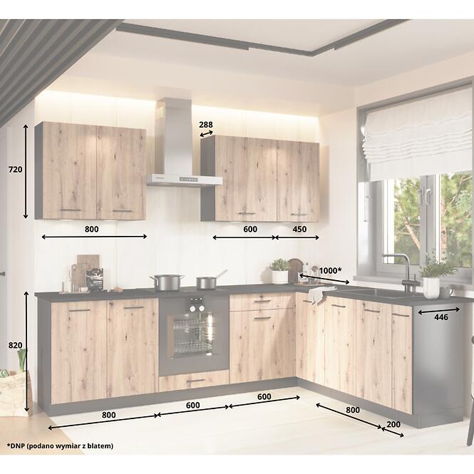 Kuchynská linka Anika 200/260 artisan/grafit,3