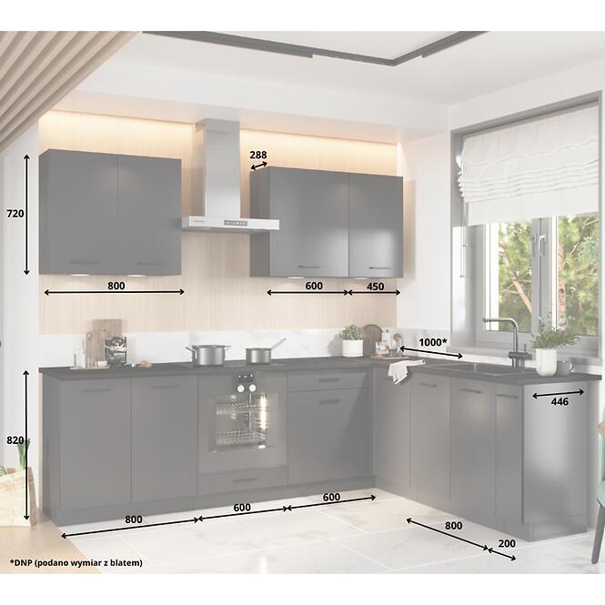 Kuchynská linka Anika 200/260 grafit/grafit,4