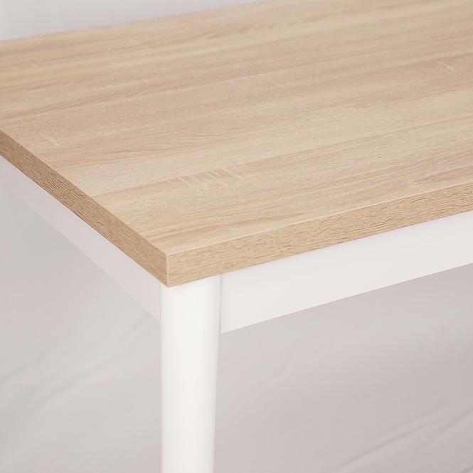 Stôl ST-05 140x80+40 cm sonoma/biela