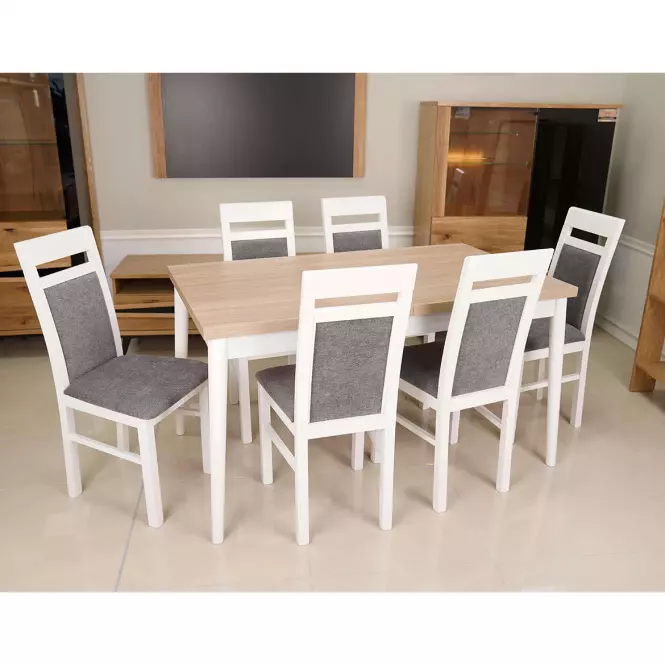 Stôl ST-05 140x80+40 cm sonoma/biela