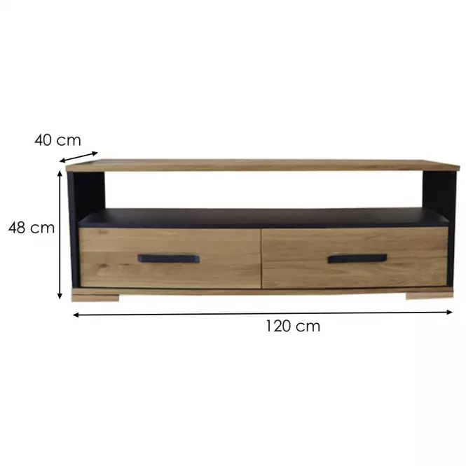 TV Stolík Ara borovica/čierna