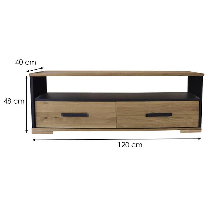 TV Stolík Ara borovica/čierna