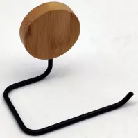 Stojan na toaletný papier, čierno-bambusový
