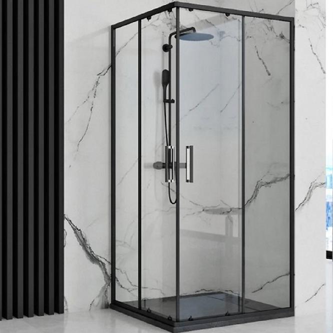 Vanička štvorcová Bazalt black 90x90
