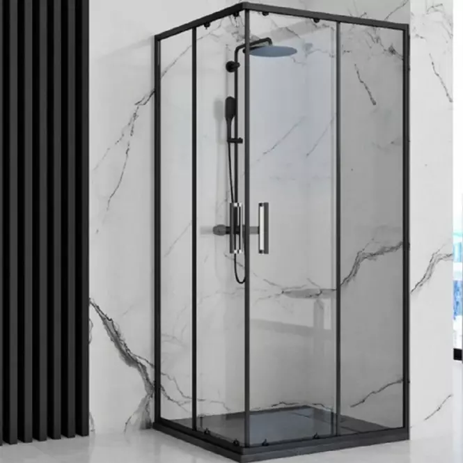 Vanička štvorcová Bazalt black 90x90,4