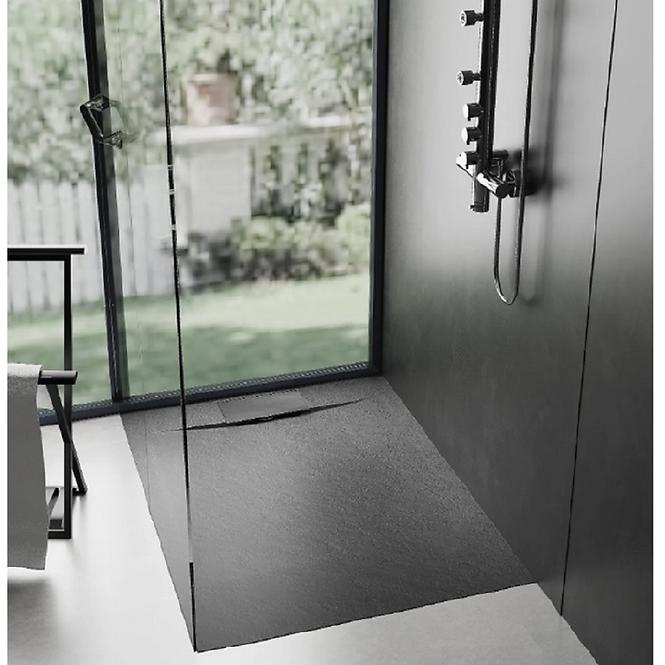 Vanička štvorcová Bazalt black 90x90