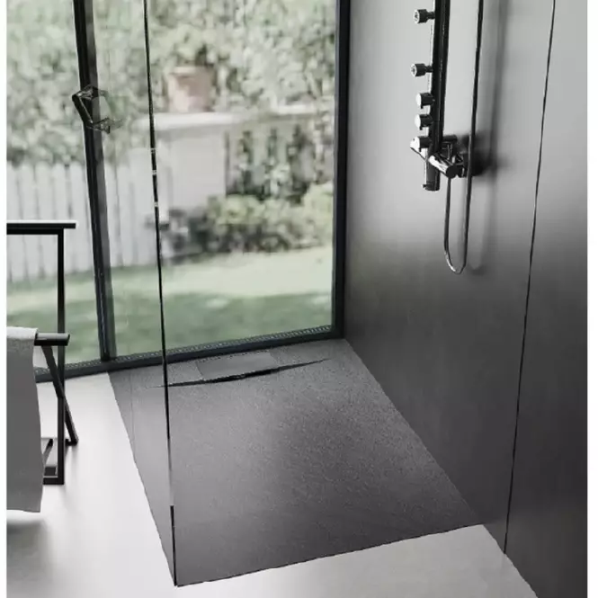 Vanička štvorcová Bazalt black 90x90,5