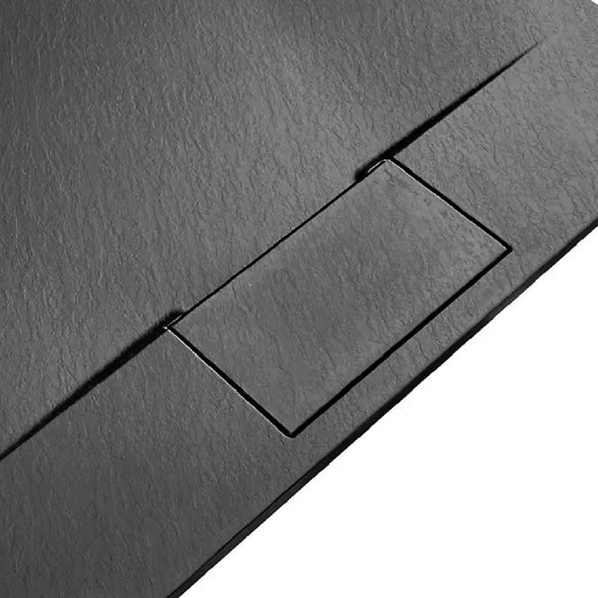 Vanička obdĺžniková Bazalt Long black 80x100