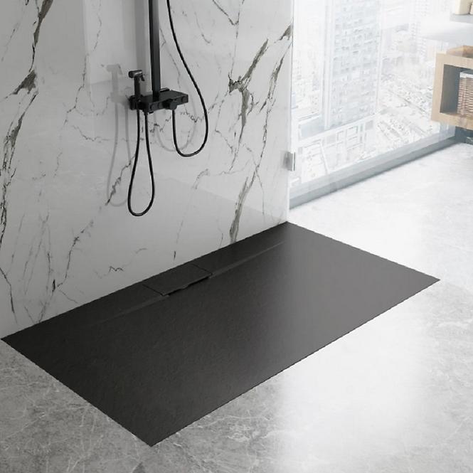Vanička obdĺžniková Bazalt Long black 80x100