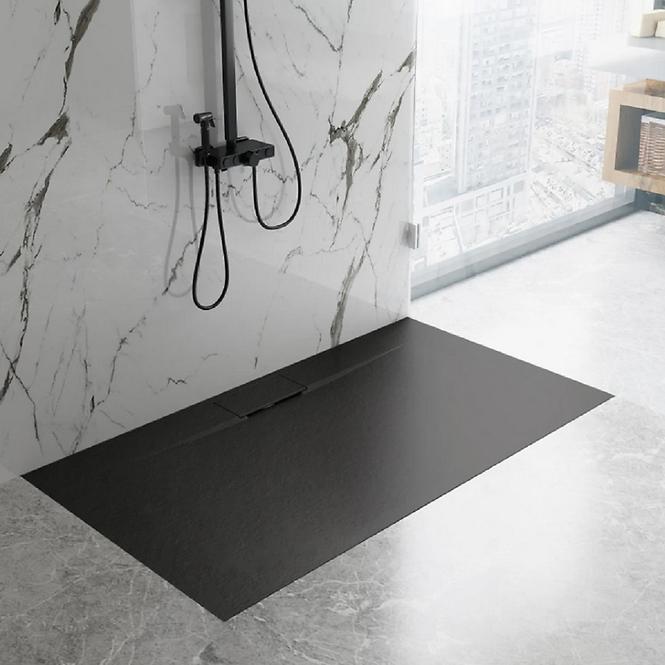 Vanička obdĺžniková Bazalt Long black 80x120