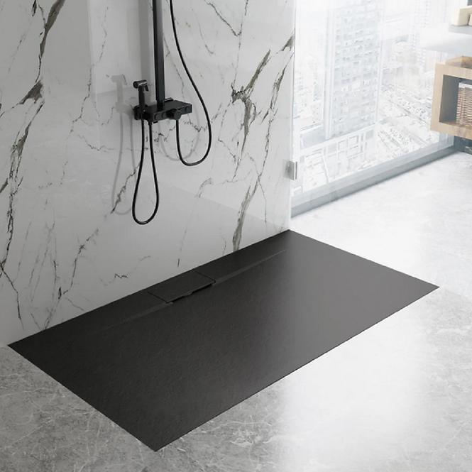 Vanička obdĺžniková Bazalt Long black 90x120