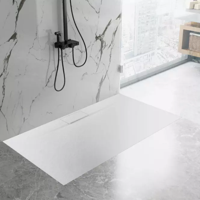 Vanička obdĺžniková Bazalt Long white 80x120
