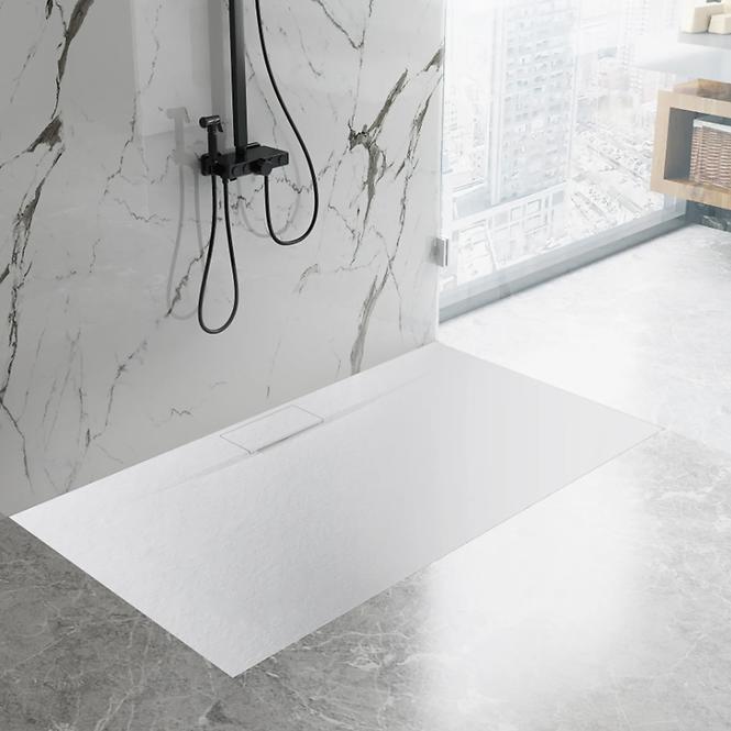 Vanička obdĺžniková Bazalt Long white 80x120