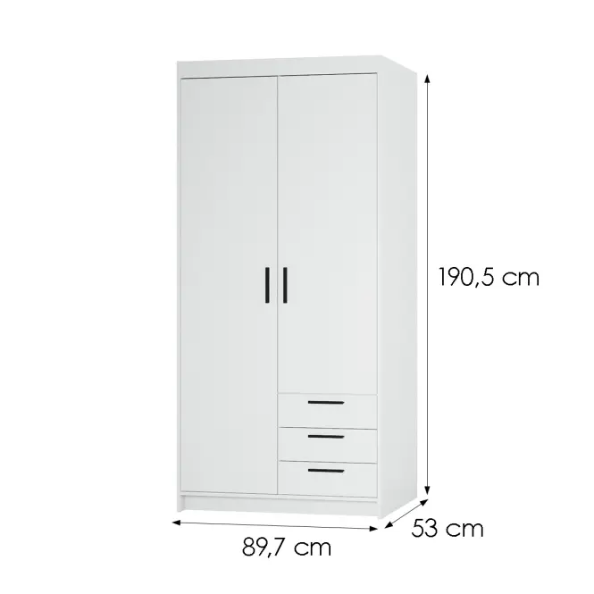 Skriňa Elena 2D3S biela,2