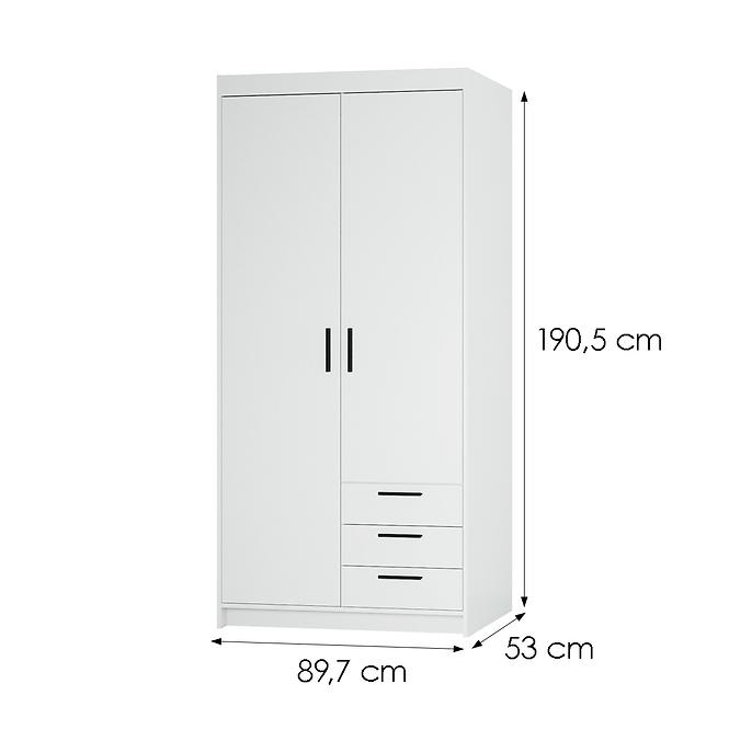 Skriňa Elena 2D3S biela,2