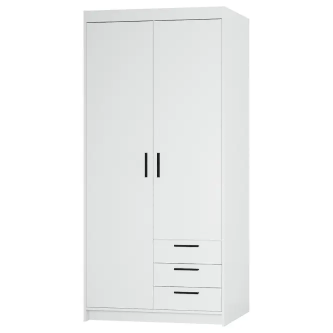 Skriňa Elena 90 cm – biela, dvojdverová, zásuvky